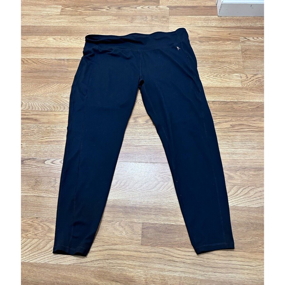 Danskin Now Dri-More Women’s Black Pull-On Fitted Stretch Leggings XXL